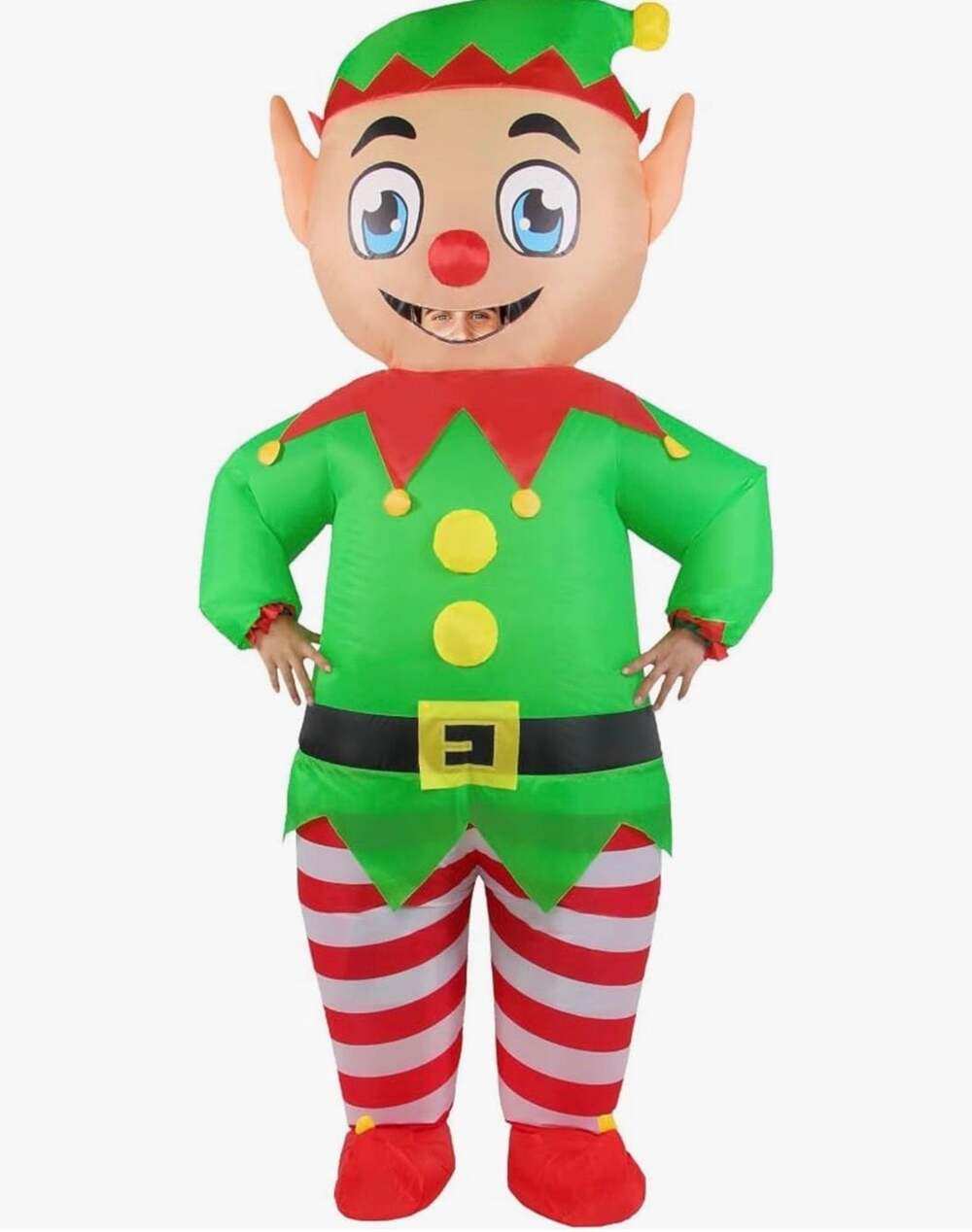 LETIME Christmas Elf Inflatable Costume Adult Blow Up Outfit